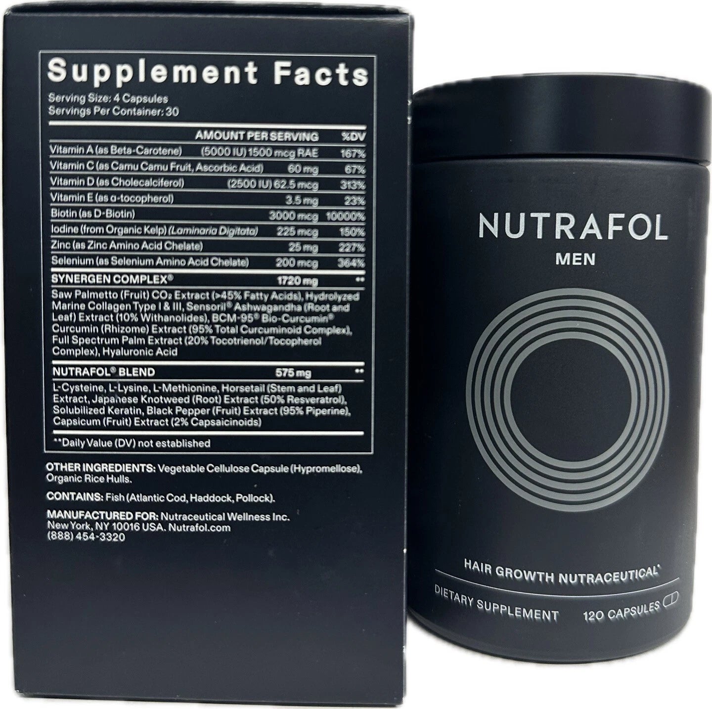 Advanced Hair Support Capsules for Men – 120 Count, 1 Month Supply