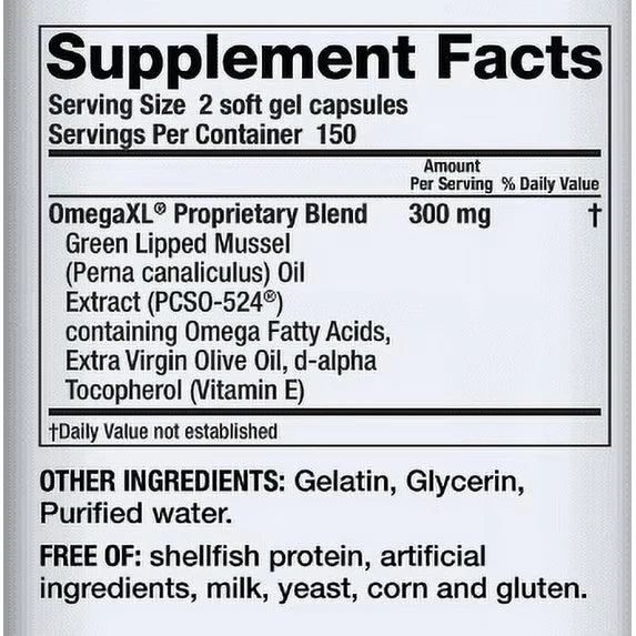 Joint Support Supplement Omega Fatty Acid Formula 300 Softgels