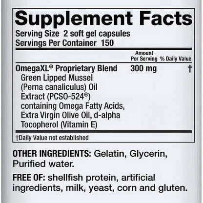 Joint Support Supplement Omega Fatty Acid Formula 300 Softgels